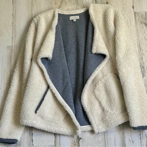 Lucky Brand Womens Faux Fur Cardigan Sweater Open Front Jacket Size M  sku 3155